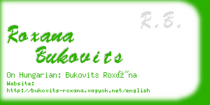 roxana bukovits business card